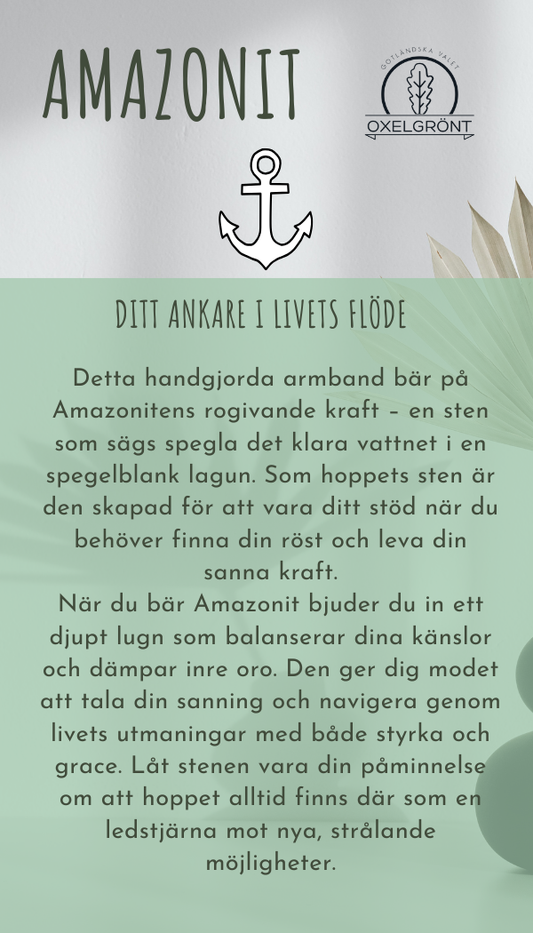 Armband med Amazonit - 18 cm