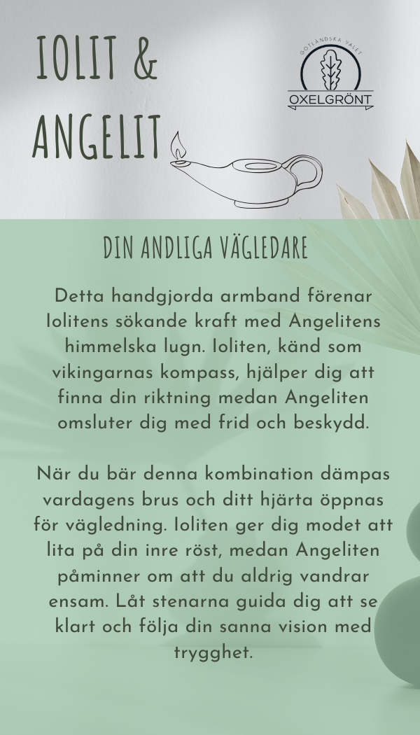 Armband med Iolit & Angelit - 15 cm