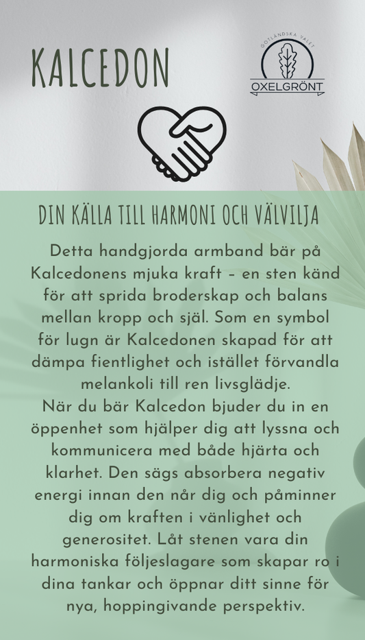 Armband med Blå Kalcedon - 17 cm