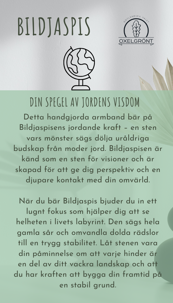 Armband med Bildjaspis & Serpentin - 16 cm