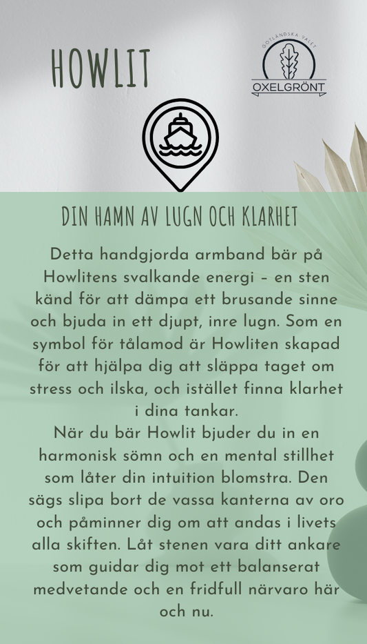 Armband med Turkosfärgad Howlit - 16 cm