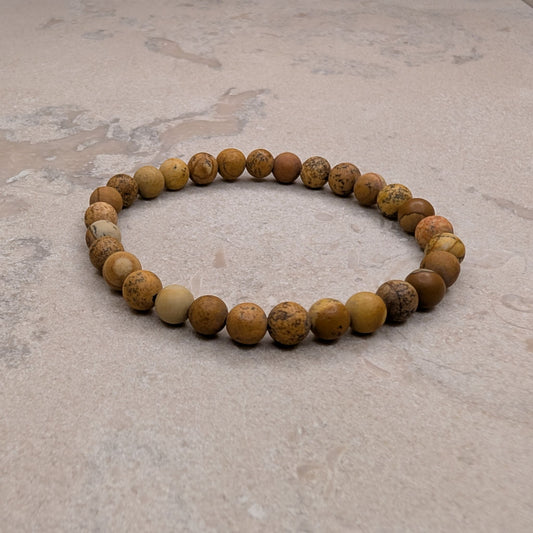 Armband med brun Bildjaspis - 16 cm