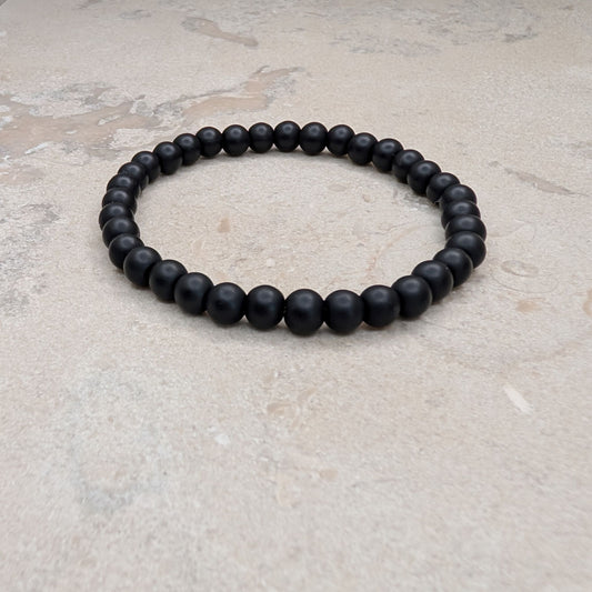 Armband med Matt Svart Onyx - 17 cm