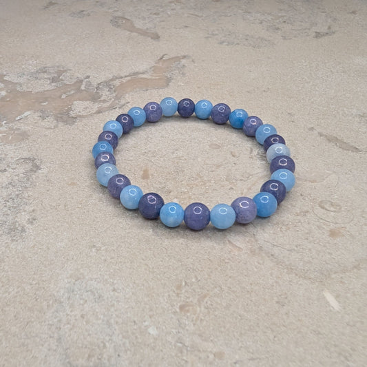 Armband med Iolit & Angelit - 15 cm